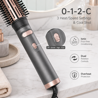Brosse à air chaud rotative automatique 2 voies 1000W 6-en-1, sèche-cheveux coiffant avec brosses thermiques rotatives de 50mm et 38mm, OEM