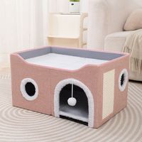 Lit apaisant pliable pour chat, cachette, maison interactive, nid, griffoir