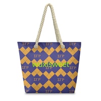 Sac fourre-tout en corde de chanvre Iota Phi Lambda Sorority, sac fourre-tout réutilisable en tissu de haute qualité, sac de week-end