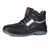 Sepatu Kerja Kulit Anti-Selip Anti-Tusuk Anti-Statik Berujung Baja Aimvvsec Unisex Mid Cut untuk Pabrik