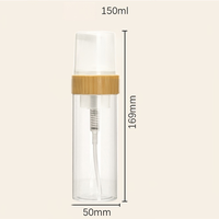 Flacons pompe en bambou et plastique de luxe 150 ml 180 ml pour mousse nettoyante, cosmétiques, soins du visage et emballages autobronzants