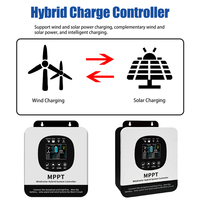 Contrôleur de charge hybride éolien-solaire MYAMi MPPT 20A 35A Max 130V PV Entrée 12V 24V 48V Automatique Affichage LCD RS485 pour usage domestique