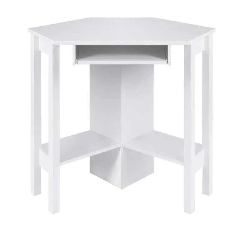 Bureau d'étude blanc Table d'ordinateur moderne avec étagère et armoire pour bureau à domicile