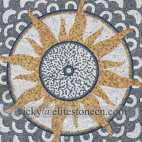 Design moderne personnalisé coloré mosaïque médaillon mur et sol carrelage marbre piscine Art Mural