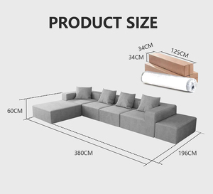 <span class=keywords><strong>Mobili</strong></span> Modulari Popolari - Supporto in Schiuma Resistente per Divano Senza Telaio Divano Componibile di Lusso a 6 Posti per Soggiorno - Product Image 3
