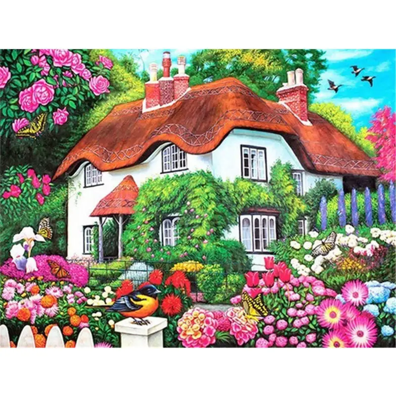 Dernière Huacan 5d Diamant Art Peinture Kits Paysage En Gros Diamant Mosaïque Pleine Maison Mode Moderne