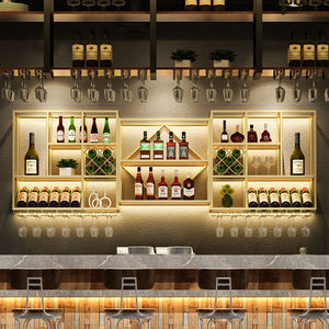 ชั้นวางไวน์ติดผนังสแตนเลสแบบกำหนดเองได้ 5 ชั้น ทนทาน สำหรับบ้าน ร้านอาหาร บาร์ จุได้ 27/36 ขวด - Product Image 5