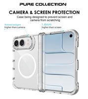 Étui de téléphone magnétique robuste transparent anti-chute avec colonne centrale pour Apple pour iPhone 18 Duo