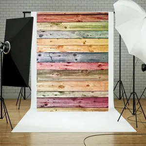 Toptan renkli ahşap fotoğraf arka planında yenidoğan fotoğraf kabini arka fotoğrafçılar için stüdyosu vinil Photophone zeminler