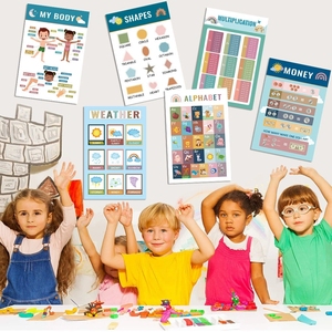 Affiche murale éducative de style bohème pour l'apprentissage précoce de l'anglais et le développement cognitif - Product Image 1