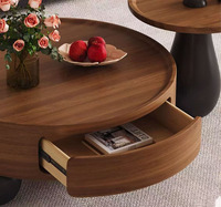 Ensemble de tables basses portables en bois massif, style moderne et luxueux, design italien et français, écologique, pour petit salon
