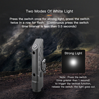 Lampe torche tactique LED avec laser haute puissance de 1700 lumens, rechargeable, profil bas et légère pour un faisceau longue portée