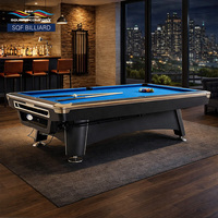Billard professionnel S.Q.F 9FT pour la maison, 6ème génération, en bois massif, avec tapis vert et noir, ardoise et retour de balles