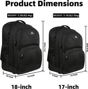 Mochila con ruedas de alta calidad, muestra gratuita, para entrega a domicilio, fabricada para viajes y uso escolar. - Product Image 4