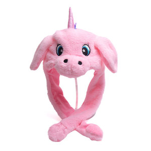 Sombrero de Conejo de Peluche para Niños, con Orejas Móviles y <span class=keywords><strong>Luces</strong></span> LED, Ideal para Fiestas de Navidad e Invierno - Product Image 1