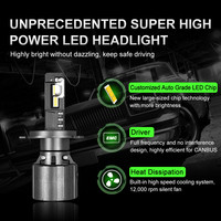 LUXFIGHTER Super Bright 130W 13000LM H4 H7 H11 H13 9004 9005 9006 Projecteur de voiture et de moto Ampoule de phare à LED