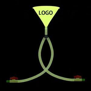 밸브와 함께 글로우 맥주 봉 깔때기 더블 맥주 깔때기