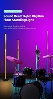 Lámpara de Pie Inteligente RGB con Control por Aplicación, Modo de Música Reactiva, Cambio de Color RGB, Ritmo Musical, para PC, Fiestas y Salas de Juego