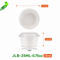 Contenants à sauce miniatures jetables en plastique PP avec couvercles, 0,75 oz, 1 oz, 2 oz, 3 oz, sans BPA, compatibles micro-ondes, étanches, pour congélateur