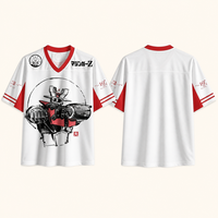 Kaos Jersey V-Neck Cetak Grafis Anime Mecha - Pakaian Olahraga Berkualitas Tinggi yang Dapat Disesuaikan