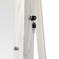 Organisateur rotatif de sol blanc, miroir sur pied en bois, grand cabinet à bijoux en bois