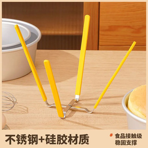 Foldable Chiffon Cake Cooling Rack Stainless Steel Non Slip <b>Silicone</b> <b>Baking</b> Tool - Product Image 2