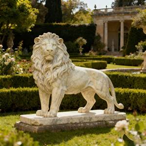 Customized Modern Hand-carved Outdoor Garden Sculpture Natural <strong>Marble</strong> Lion Sculpture With Custom Colors For Park Use - Product Image 1