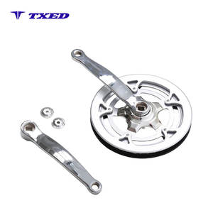 Pédalier <span class=keywords><strong>VTT</strong></span> à 4 pans cannelés 3/32"x44Tx170mm en acier CP, pédalier large type Fish avec plateau argenté et protection extérieure - Product Image 6