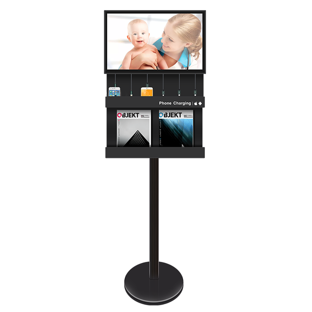 27inch Android Smart Phone Charging Station Mobile Phone Charging Advertising Tv Kiosk Digital Standee for Airport