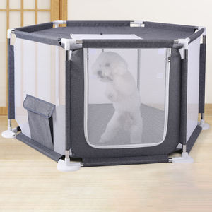 Gran oferta, corralito octogonal de lujo para mascotas, venta al por mayor, tienda de campaña portátil Oxford plegable para mascotas con bandeja de plástico, caja de embalaje de precio razonable - Product Image 3