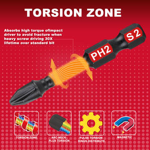 USA Lager Lager 10 teile/satz PH High-Torque S2 Stahl bohrer Schrauben dreher Bits 50mm/75mm/150mm 60mm Halter für DIY OEM ODM - Product Image 4
