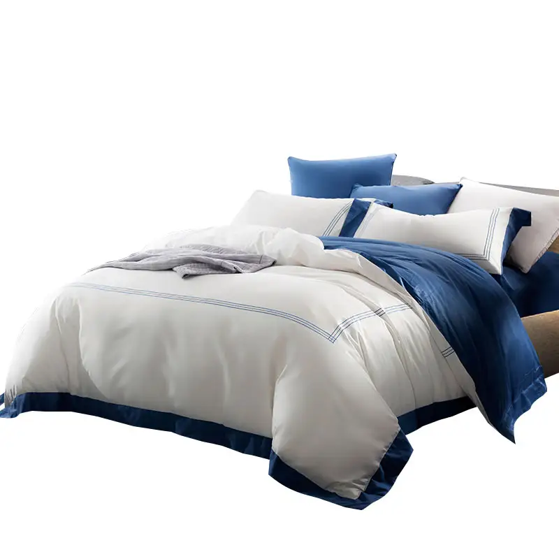 Conjunto de cama de luxo 400tc twin queen, cama king size, roupa de cama, linho, 100% algodão, hotel, lençol