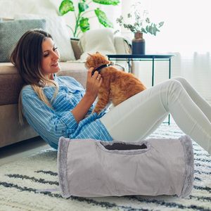 Túnel Plegable de Gamuza para Mascotas con Pelota, Túnel para Gatos - Product Image 3