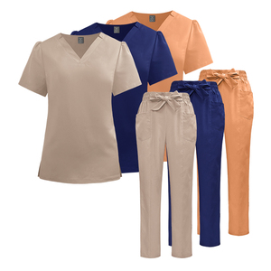 Nouvelle mode de vente en gros d'uniformes chirurgicaux bon marché ensembles de soins infirmiers conçus pour le haut de l'épaule avec un pantalon droit et une ficelle à nœud - Product Image 2