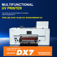 Impresora UV DTF Multifunción Tres en Uno QY A3, Cabezal de Impresión XP600, Tinta CMYKW Nueva, 1 Año de Garantía, para Etiquetas 3D de Cristal y Bordado