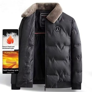 Veste matelassée en coton pour hommes, chaude, col montant, automne hiver, nouveau, décontracté, simple, confortable, imperméable, cuir épais - Product Image 3