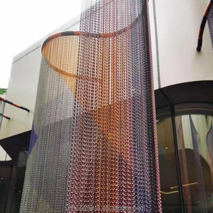 Cortina de Cadena Decorativa Arquitectónica con Ganchos en S, Malla Metálica de Aluminio para Biombos y Separadores - Product Image 3