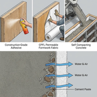 Tissu de coffrage perméable CPFL direct usine pour composants préfabriqués en béton autocompactant, piliers de ponts de voies ferrées à grande vitesse