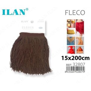 Striscia di Frange Ilan 15x200cm Colore Caffè per Artigianato e Decorazione - Product Image 1
