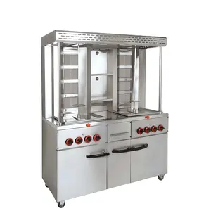 Gpl in acciaio inox commerciale medio oriente torrefazione Grill elettrico Shawarma Grill Machine 8 bruciatori a infrarossi Gas Doner machine