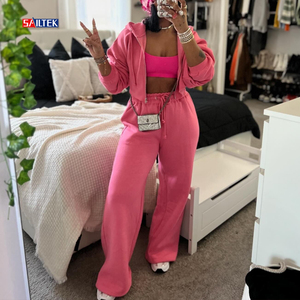 2025 <span class=keywords><strong>di</strong></span> <span class=keywords><strong>tendenza</strong></span> del prodotto <span class=keywords><strong>di</strong></span> alta qualità 2 pezzi Set personalizzato due pezzi con Zip e pantaloni da Jogger Set da donna - Product Image 1