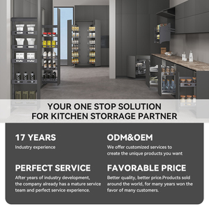 TKK Mueble <span class=keywords><strong>de</strong></span> Cocina con Cierre Suave, Cesta Metálica Cromada <span class=keywords><strong>de</strong></span> 5 Niveles, Unidad Alta Extraíble para Despensa, Organizador <span class=keywords><strong>de</strong></span> Almacenamiento para Cocina - Product Image 6