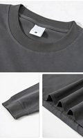 T-shirt à manches longues surdimensionné pour homme, 260 g, coton et polyester, anti-UV, antibactérien, évacuant l'humidité, gaufré, tee-shirt streetwear OEM