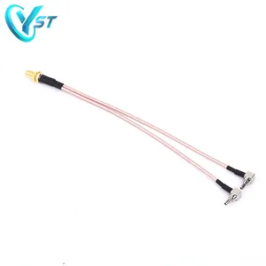 RG 316 10cm/15cm /25cm/30cm 1* SMA female 2* CRC9/ TS9 Y type splitter extension antenna cable