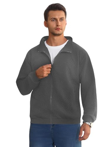 Nouvelle veste en jean déchirée ample pour homme, col à revers, fermeture éclair, teinte unie, respirante, vêtement décontracté, hauts d'automne pour jeunes hommes - Product Image 1