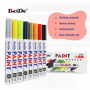Venta caliente 8 colores pintura rotulador permanente y resistente al agua tinta a base de aceite Graffiti coche neumático pintura rotulador