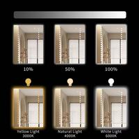 Miroir de salle de bain rectangulaire de luxe sans cadre en verre avec éclairage rétroéclairé pour couloir d'hôtel
