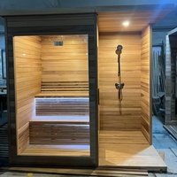Sauna extérieur multi-personnes étanche en promotion avec douche séparée et pelle à sauna pour spa domestique et commercial