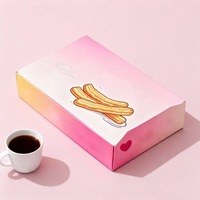 Boîte à churros biodégradable personnalisée, recyclable, de qualité alimentaire, pour pâtisserie, gâteaux, beignets, biscuits