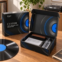Boîte d'expédition personnalisée écologique pour disques vinyles brillants avec carton doublé d'éponge et insert pour disque, pour l'emballage musical